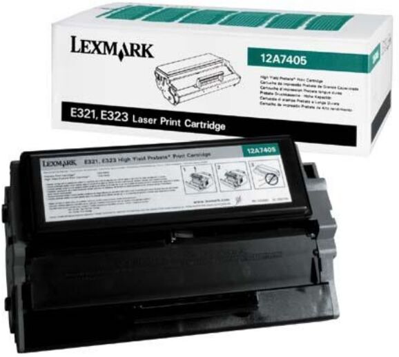 Lexmark Original Lexmark Optra E 321 Toner (12A7405) schwarz, 6.000 Seiten, 3,32 Rp pro Seite - ersetzt Tonerkartusche 12A7405 für Lexmark Optra E321