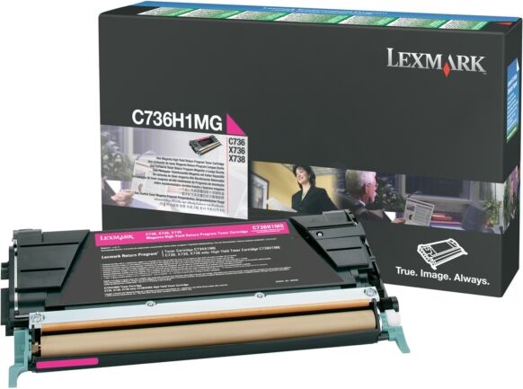 Lexmark Original Lexmark C 736 N Toner (C736H1MG) magenta, 10.000 Seiten, 0,47 Rp pro Seite - ersetzt Tonerkartusche C736H1MG für Lexmark C 736N