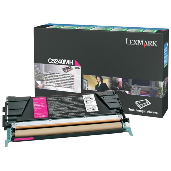 Lexmark Original Lexmark C 524 Series Toner (C5240MH) magenta, 5.000 Seiten, 1,58 Rp pro Seite - ersetzt Tonerkartusche C5240MH für Lexmark C 524Series