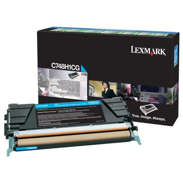 Lexmark Original Lexmark C 748 Series Toner (C748H1CG) cyan, 10.000 Seiten, 3,01 Rp pro Seite - ersetzt Tonerkartusche C748H1CG für Lexmark C 748Series