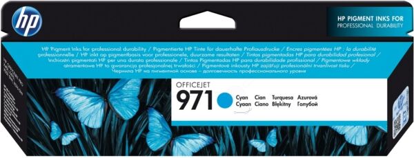 HP Original HP OfficeJet Pro X 576 dw Tintenpatrone (971 / CN 622 AE) cyan, 2.500 Seiten, 3,14 Rp pro Seite, Inhalt: 24 ml