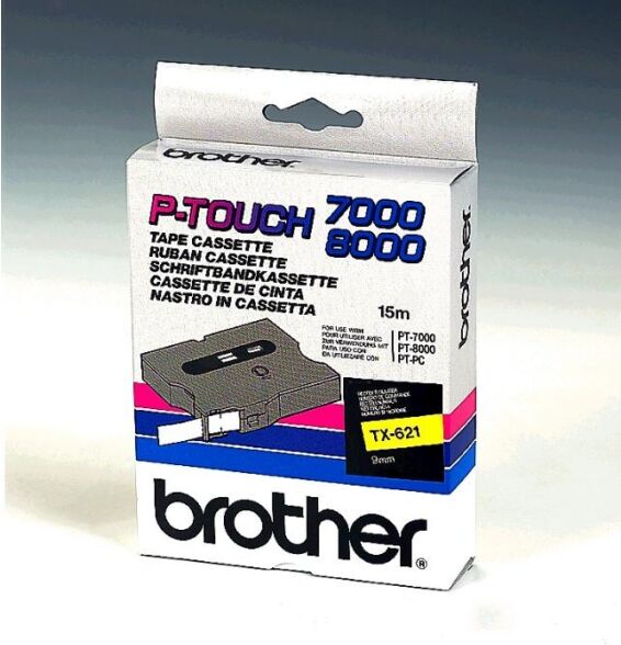 Brother Original Brother P-Touch PC Farbband (TX-621) multicolor 9mm x 15m - ersetzt Schriftband TX621 für Brother P-TouchPC