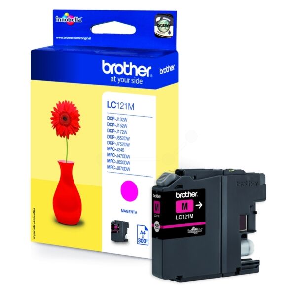 Brother Original Brother MFC-J 970 DW Tintenpatrone (LC-121 M) magenta, 300 Seiten, 3,0 Rp pro Seite, Inhalt: 3 ml