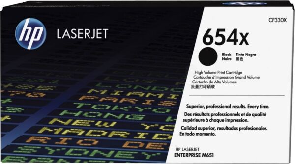 HP Original HP Color LaserJet Enterprise M 651 xhm Toner (654X / CF 330 X) schwarz, 20.500 Seiten, 1,51 Rp pro Seite