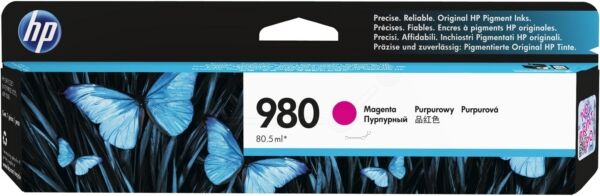 HP Original HP D8J08A / 980 Tintenpatrone magenta, 6.600 Seiten, 1,39 Rp pro Seite, Inhalt: 80 ml - ersetzt HP D8J08A / 980 Druckerpatrone