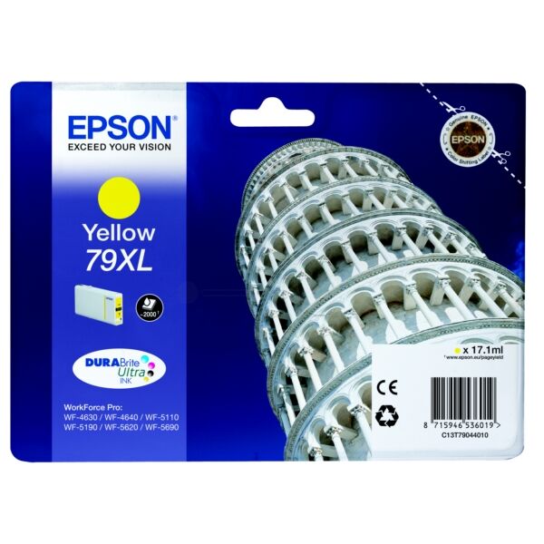 Epson Original Epson WorkForce Pro WF-4640 DTWF Tintenpatrone (79XL / C 13 T 79044010) gelb, 2.000 Seiten, 1,81 Rp pro Seite, Inhalt: 17 ml