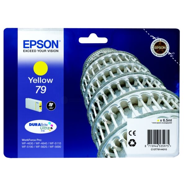 Epson Original Epson WorkForce Pro WF-5600 Series Tintenpatrone (79 / C 13 T 79144010) gelb, 800 Seiten, 2,63 Rp pro Seite, Inhalt: 6 ml