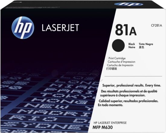 HP Original HP LaserJet Managed M 605 xm Toner (81A / CF 281 A) schwarz, 10.500 Seiten, 1,83 Rp pro Seite