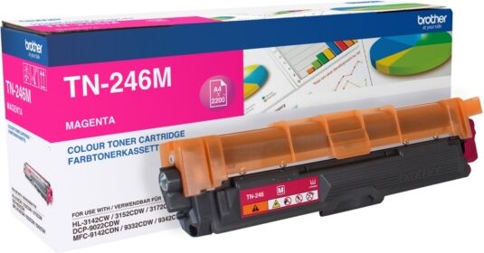 Brother Original Brother MFC-9142 CDN Toner (TN-246 M) magenta, 2.200 Seiten, 4,29 Rp pro Seite - ersetzt Tonerkartusche TN246M für Brother MFC-9142CDN