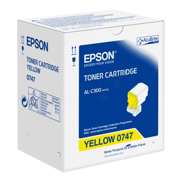 Epson Original Epson 0747 / C 13 S0 50747 Toner gelb, 8.800 Seiten, 3,88 Rp pro Seite - ersetzt Epson 0747 / C13S050747 Tonerkartusche