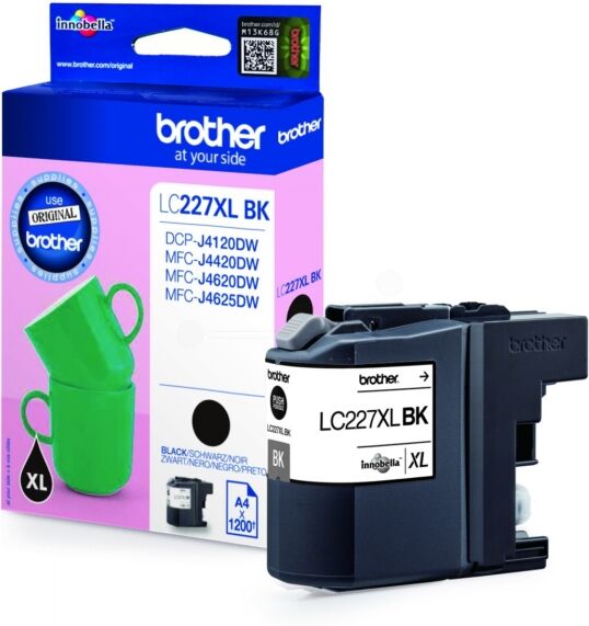 Brother Original Brother MFC-J 4625 DW Tintenpatrone (LC-227 XL BK) schwarz, 1.200 Seiten, 2,36 Rp pro Seite, Inhalt: 25 ml