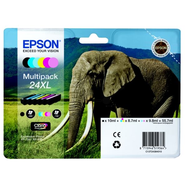Epson Original Epson Expression Photo XP-860 Tintenpatrone (24XL / C 13 T 24384020) multicolor Multipack (6 St.)