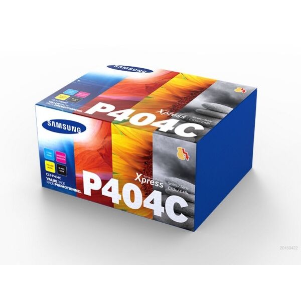 Samsung Original Samsung Xpress C 483 FW Toner (P404C / CLT-P 404 C/ELS) multicolor Multipack (4 St.), Inhalt: 1500pg + 3x1000pg