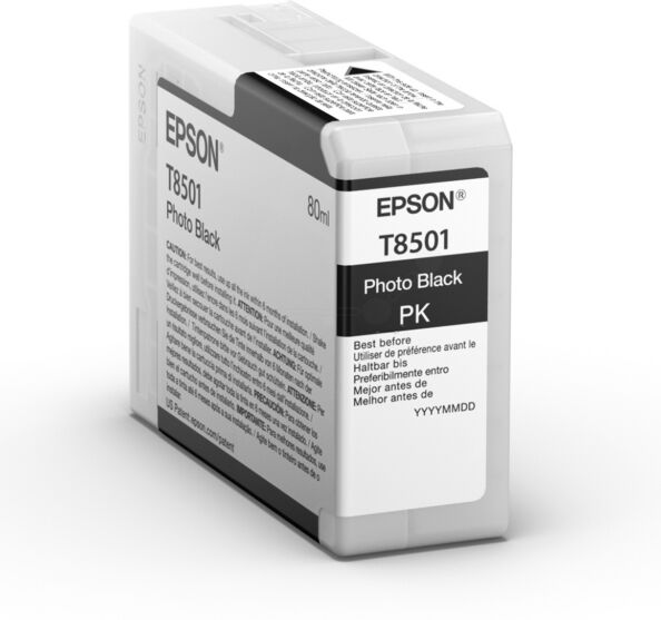 Epson Original Epson SureColor SC-P 800 SP Tintenpatrone (T8501 / C 13 T 850100) photoschwarz, Inhalt: 80 ml