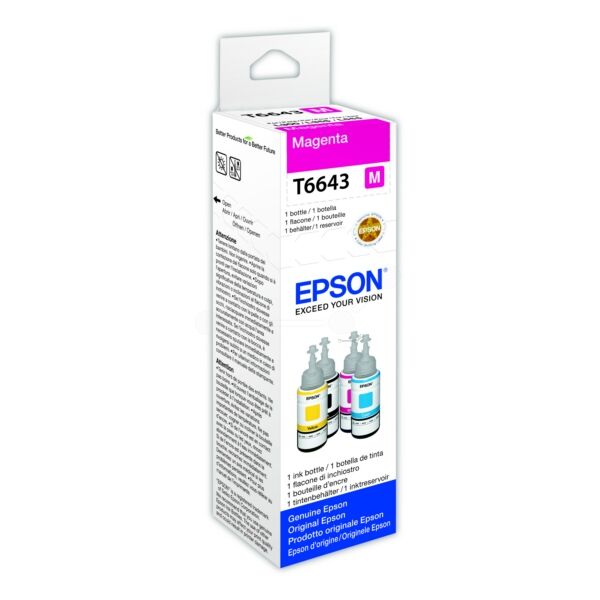 Epson Original Epson EcoTank ET-2500 Tintenpatrone (664 / C 13 T 664340) magenta, 6.500 Seiten, 0,13 Rp pro Seite, Inhalt: 70 ml