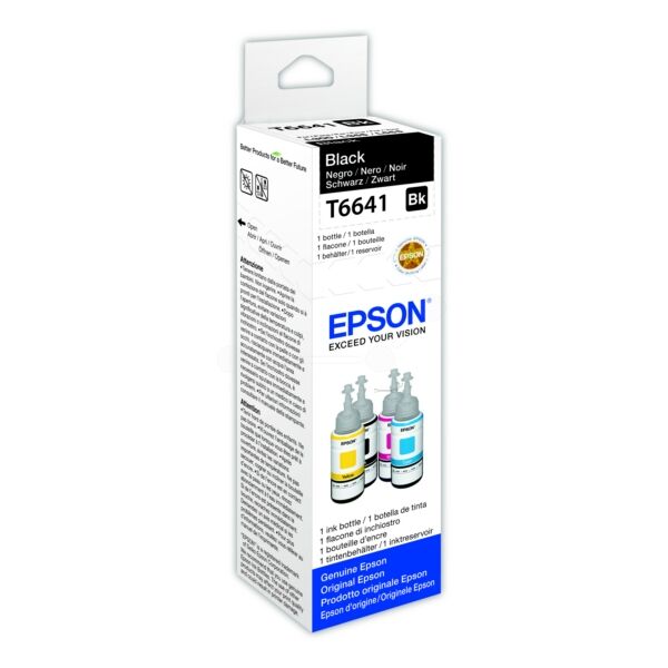 Epson Original Epson EcoTank L 1300 Tintenpatrone (T6641 / C 13 T 66414A) schwarz, 4.000 Seiten, 0,15 Rp pro Seite, Inhalt: 70 ml
