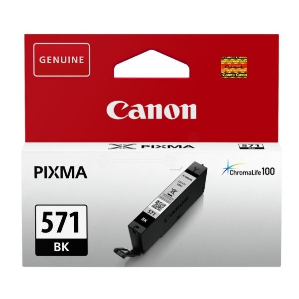 Canon Original Canon Pixma MG 5750 Tintenpatrone (CLI-571 BK / 0385 C 001) schwarz, 1.105 Seiten, 1,11 Rp pro Seite, Inhalt: 7 ml