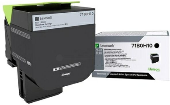 Lexmark Original Lexmark CX 417 de Toner (71B0H10) schwarz, 6.000 Seiten, 3,41 Rp pro Seite - ersetzt Tonerkartusche 71B0H10 für Lexmark CX 417de