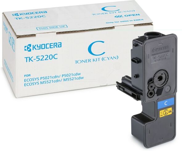 Kyocera Original Kyocera ECOSYS M 5521 cdw Toner (TK-5220 C / 1T02R9CNL1) cyan, 1.200 Seiten, 5,7 Rp pro Seite