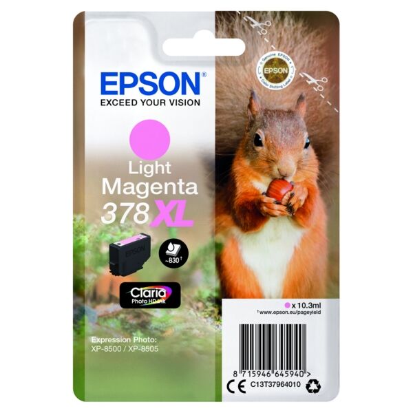 Epson Original Epson Expression Photo XP-8500 Series Tintenpatrone (378XL / C 13 T 37964010) photomagenta, 830 Seiten, 2,47 Rp pro Seite, Inhalt: 10 ml