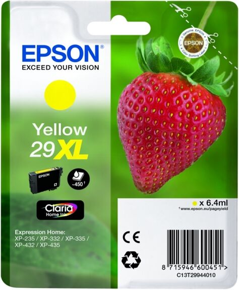 Epson Original Epson Expression Home XP-450 Series Tintenpatrone (29XL / C 13 T 29944012) gelb, 450 Seiten, 3,71 Rp pro Seite, Inhalt: 6 ml