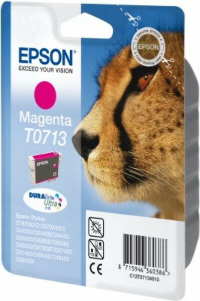 Epson Original Epson Stylus SX 510 Series Tintenpatrone (T0713 / C 13 T 07134012) magenta, 250 Seiten, 5,32 Rp pro Seite, Inhalt: 5 ml