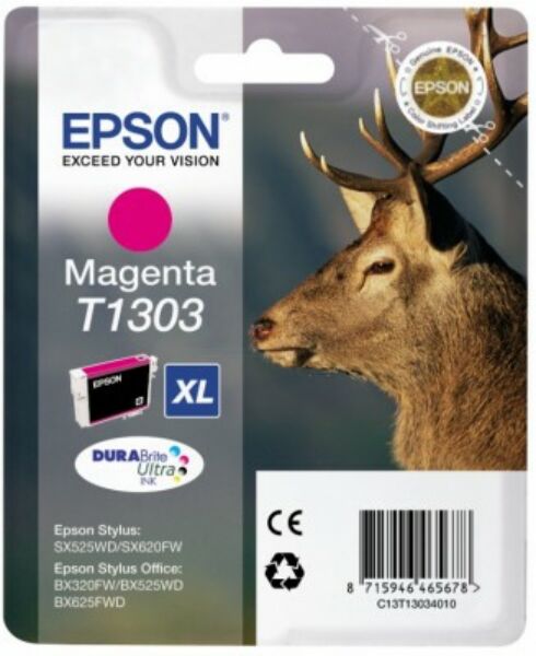 Epson Original Epson WorkForce WF-7525 Tintenpatrone (T1303 / C 13 T 13034012) magenta, 600 Seiten, 3,12 Rp pro Seite, Inhalt: 10 ml