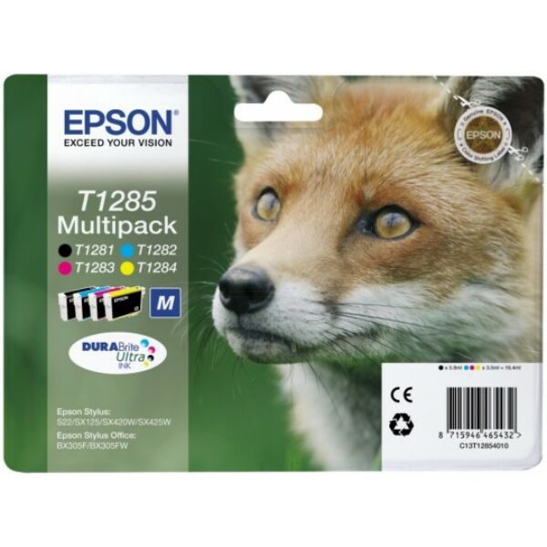 Epson Original Epson Stylus SX 235 Tintenpatrone (T1285 / C 13 T 12854511) multicolor Multipack (4 St.), 225 Seiten, 21,58 Rp pro Seite