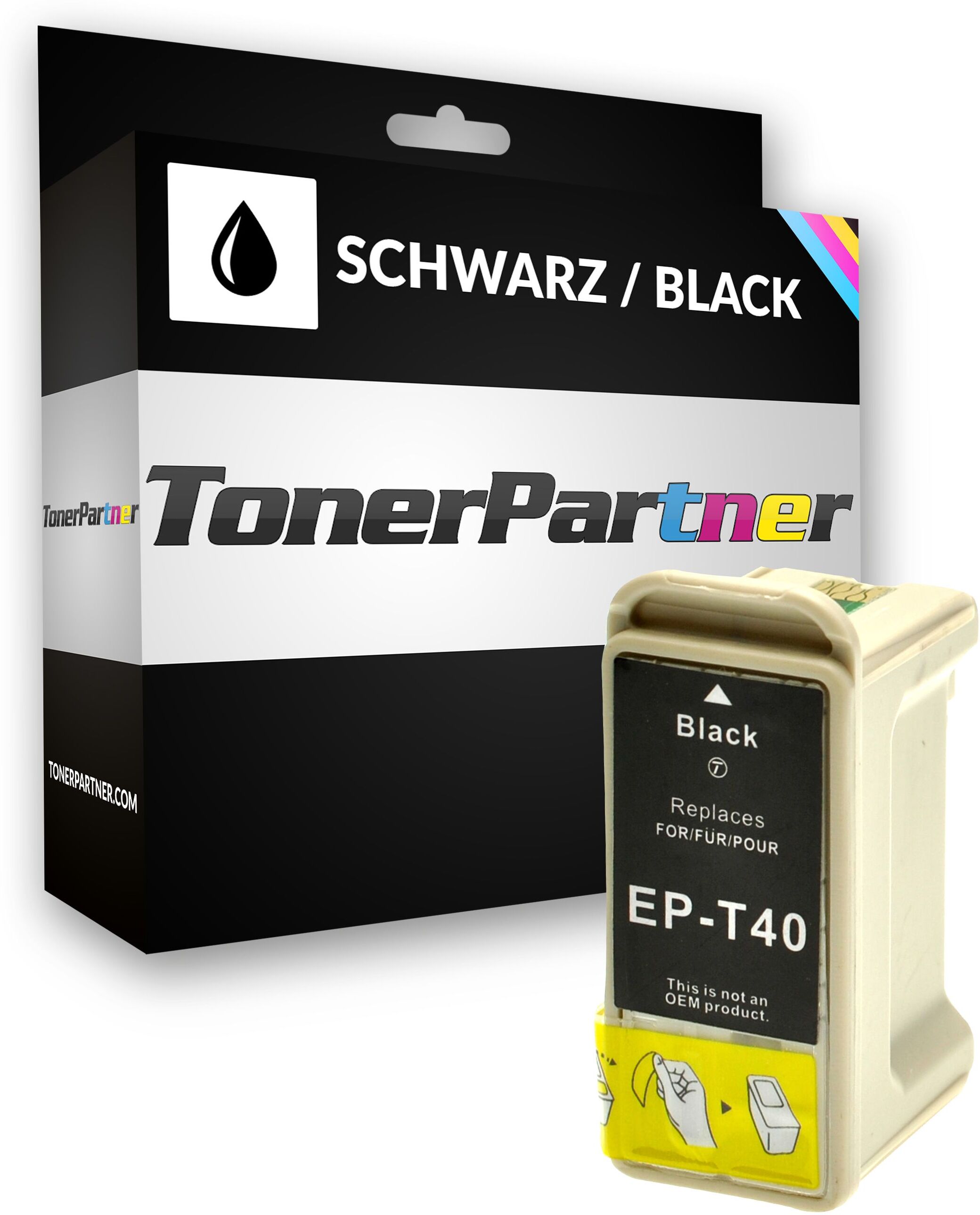 TonerPartner Kompatibel zu Epson Stylus CX 3200 Tintenpatrone (T040 / C 13 T 04014010) schwarz, 500 Seiten, 1,39 Rp pro Seite, Inhalt: 12 ml von TonerPartner