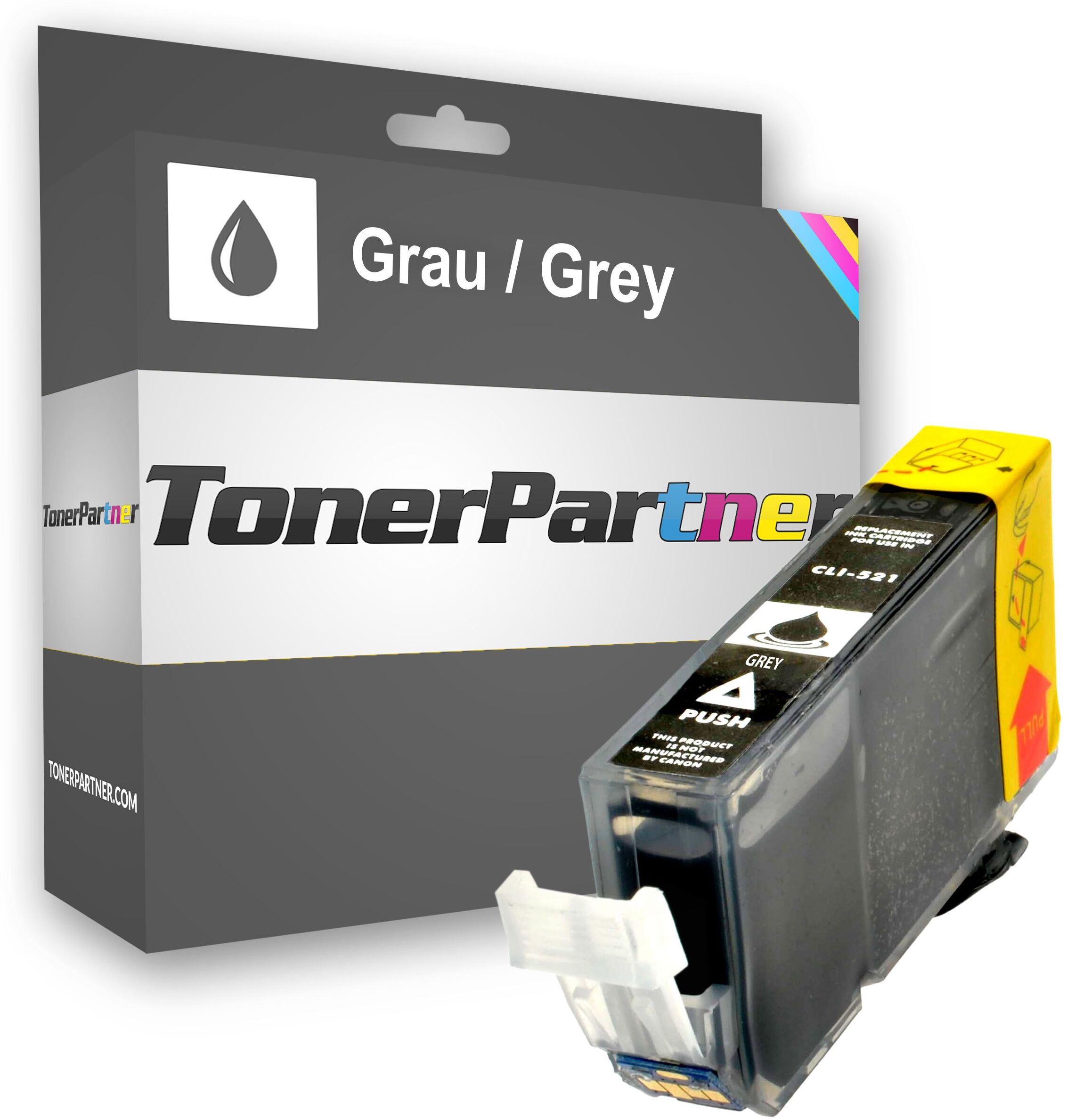 TonerPartner Kompatibel zu Canon 2937 B 001 / 521 GY Tintenpatrone grau, 1.400 Seiten, 0,17 Rp pro Seite, Inhalt: 10 ml von TonerPartner