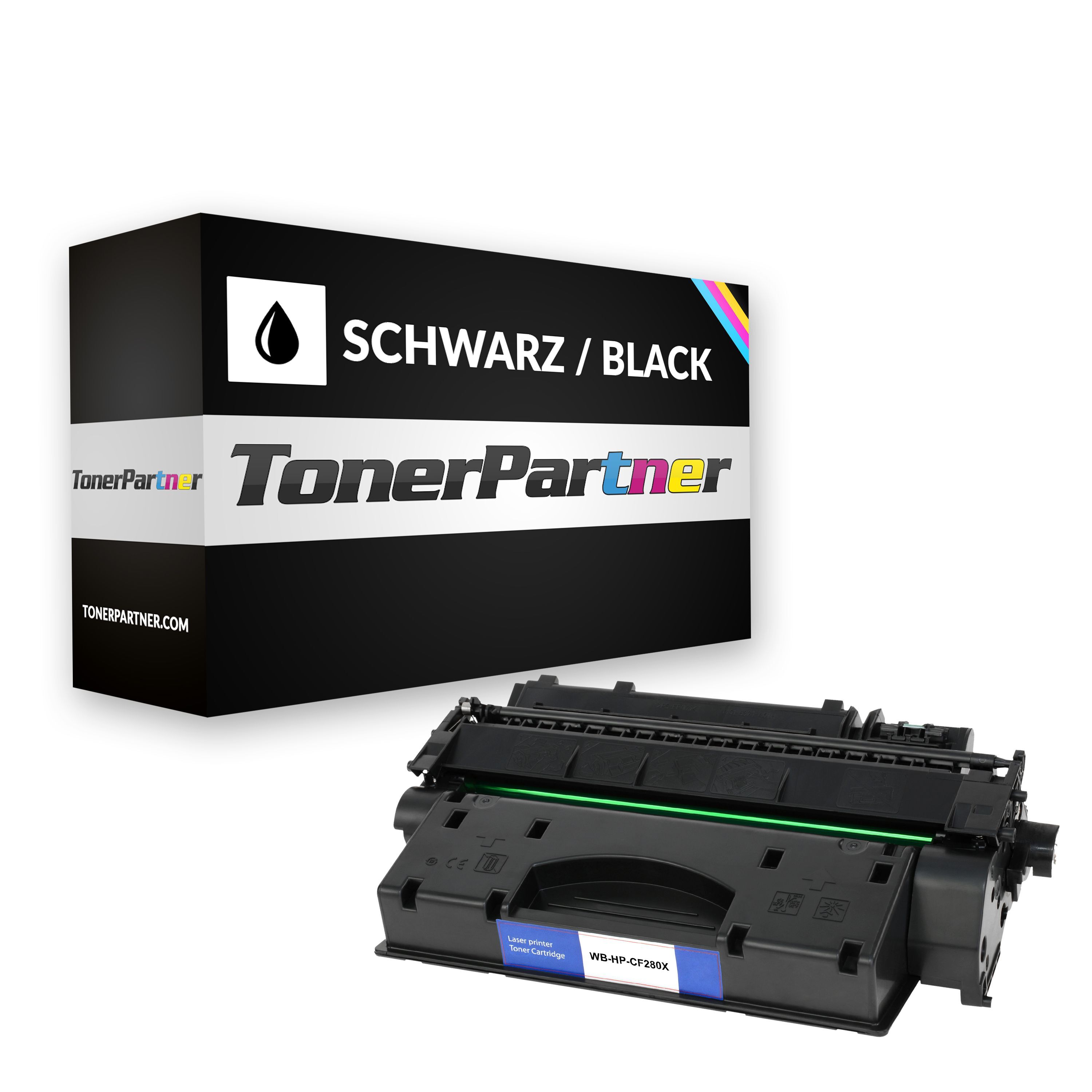 TonerPartner Kompatibel zu HP 80X / CF 280 X Toner schwarz, 6.900 Seiten, 0,69 Rp pro Seite - ersetzt HP 80X / CF280X Tonerkartusche von TonerPartner