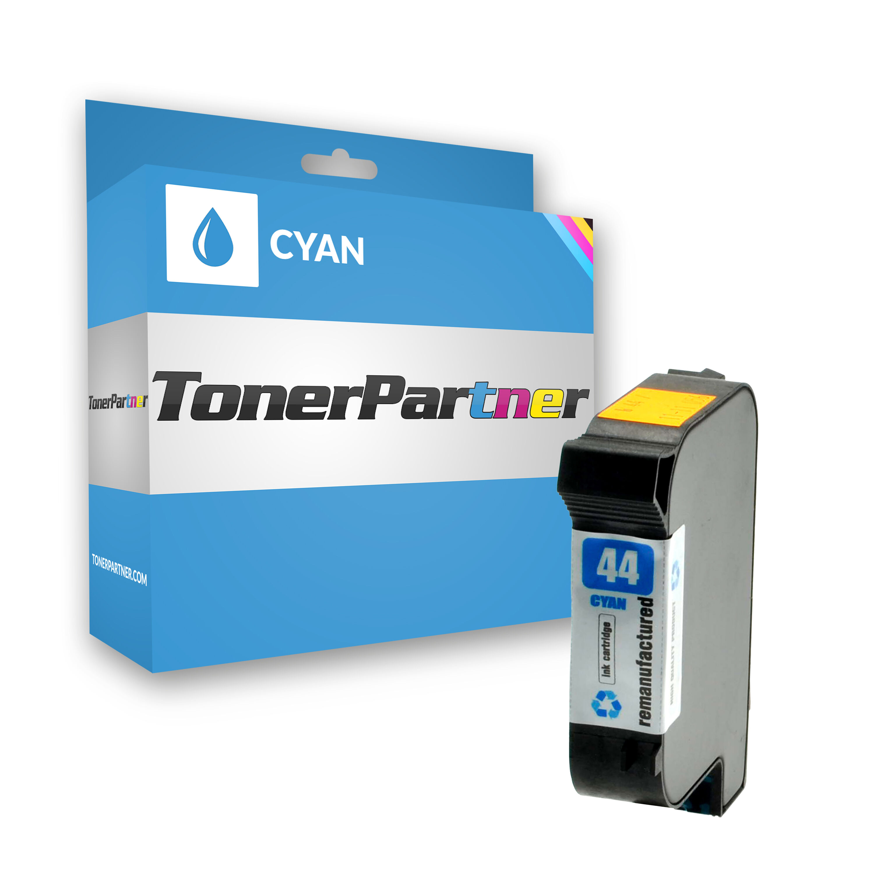 TonerPartner Kompatibel zu HP DesignJet 450 Series Tintenpatrone (44 / 51644 CE) cyan, 1.600 Seiten, 1,59 Rp pro Seite, Inhalt: 42 ml von TonerPartner