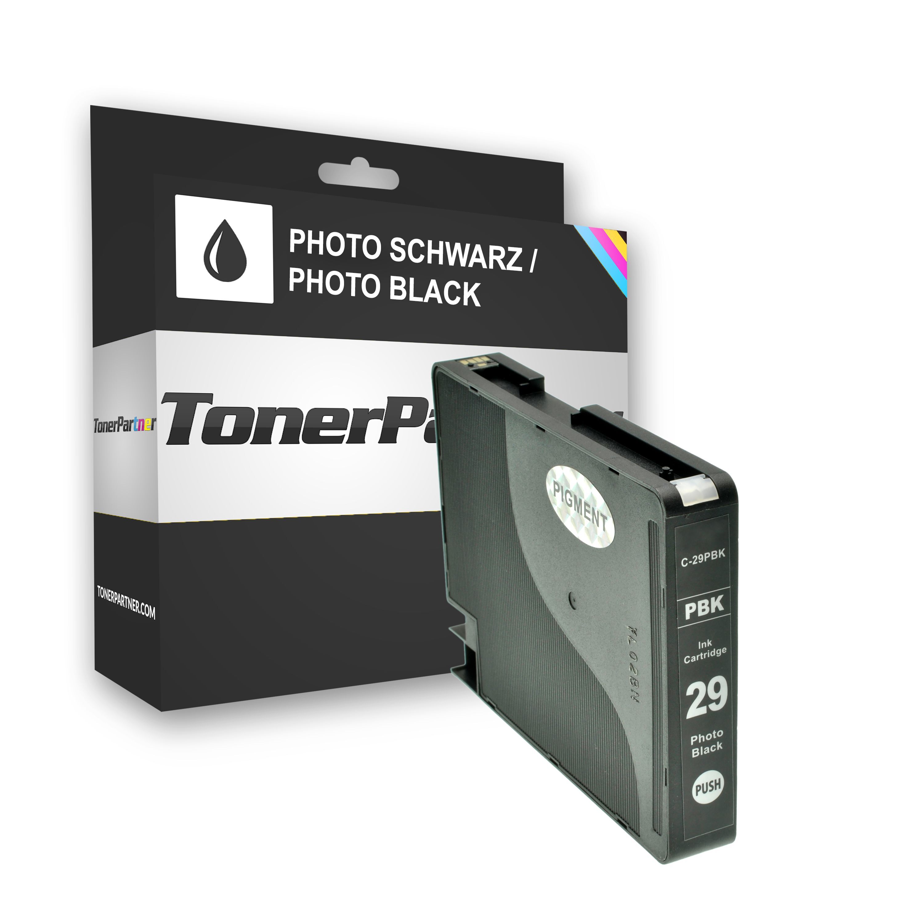 TonerPartner Kompatibel zu Canon 4869 B 001 / PGI-29 PBK Tintenpatrone photoschwarz, 1.300 Seiten, 1,07 Rp pro Seite, Inhalt: 36 ml von TonerPartner