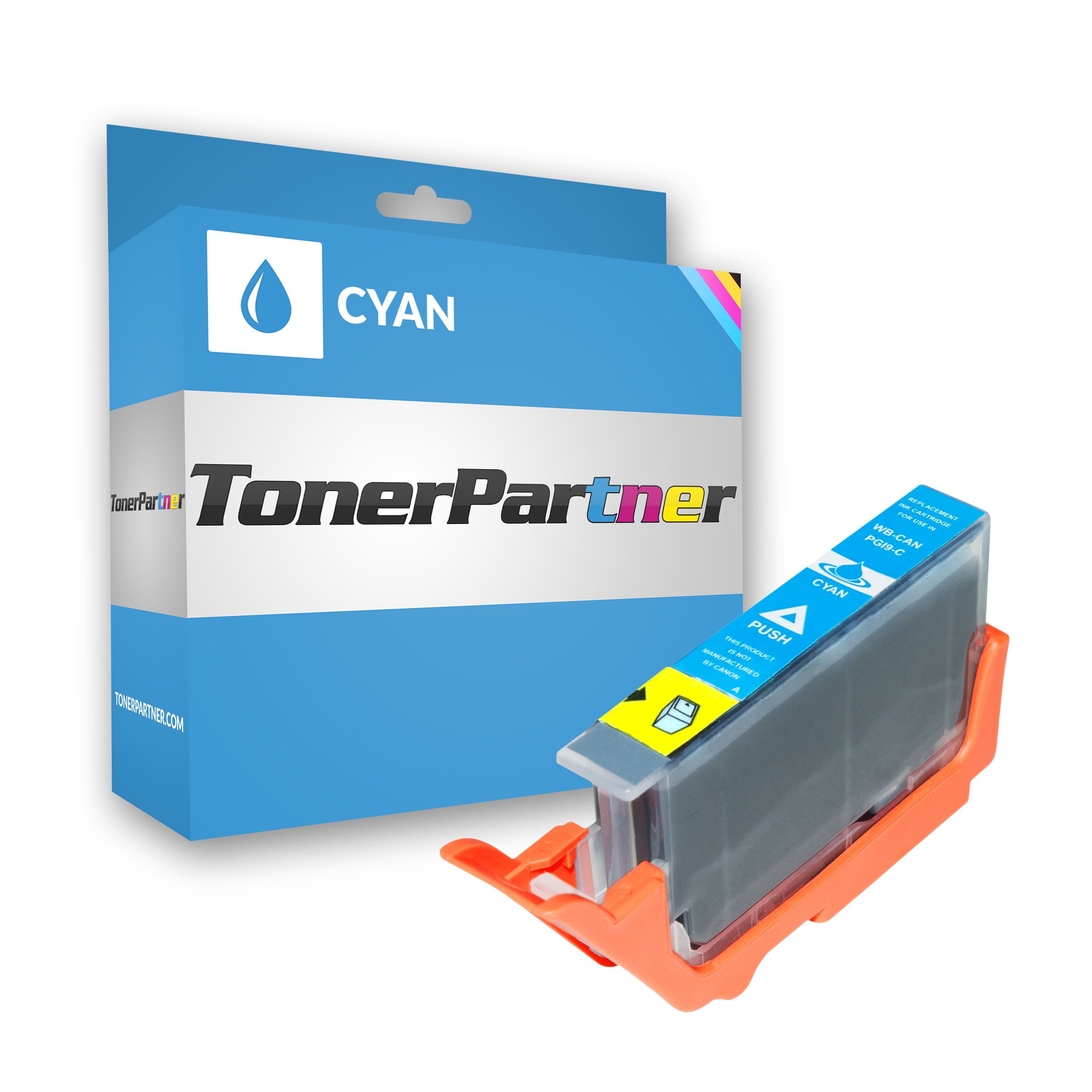TonerPartner Kompatibel zu Canon PGI-9 C / 1035 B 001 Tintenpatrone cyan, Inhalt: 14 ml - ersetzt Canon PGI9C / 1035B001 Druckerpatrone von TonerPartner