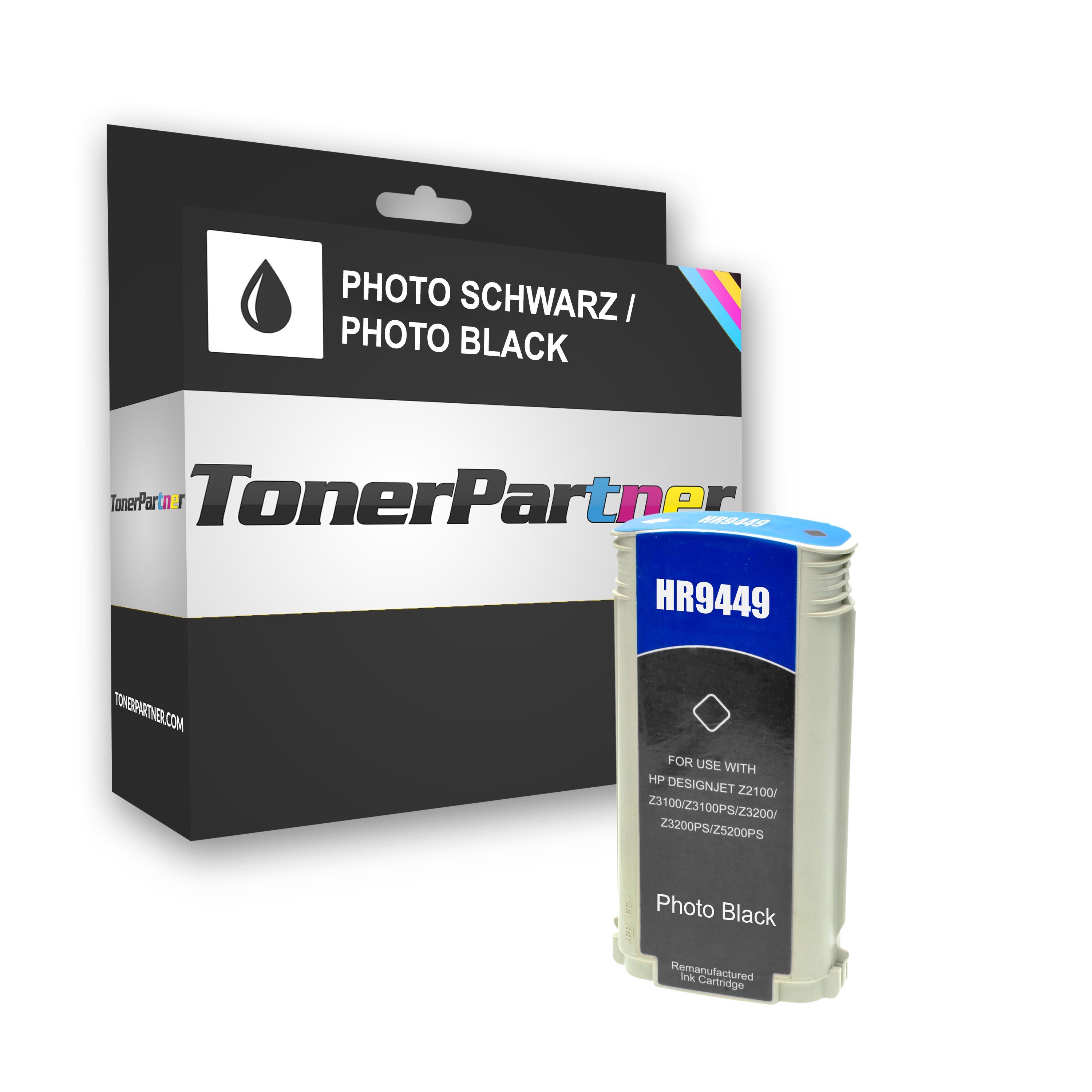 TonerPartner Kompatibel zu HP DesignJet Z 3200 Series Tintenpatrone (70 / C 9449 A) photoschwarz, Inhalt: 220 ml von TonerPartner