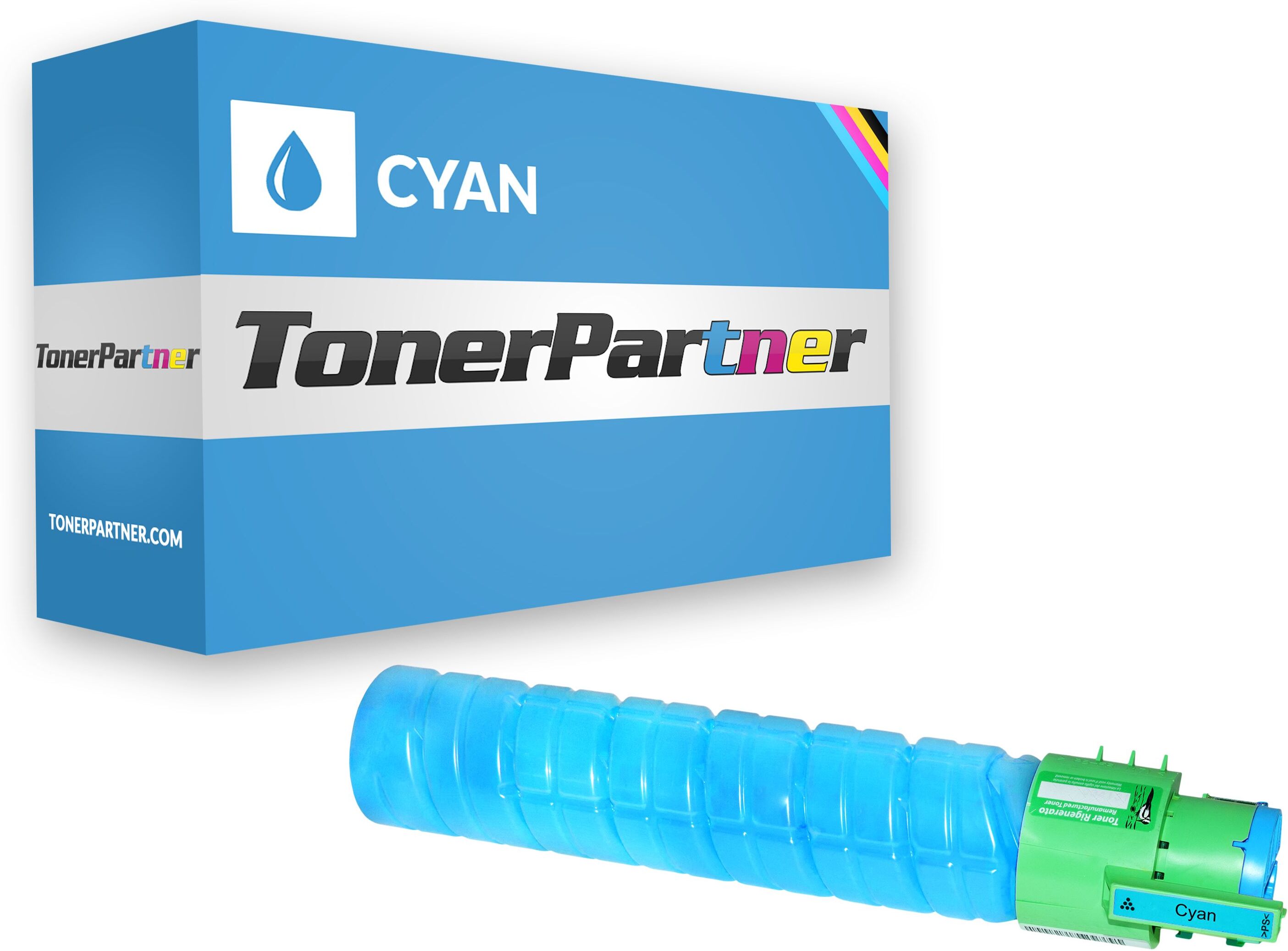 TonerPartner Kompatibel zu Ricoh TYPE 245 / 888315 Toner cyan, 15.000 Seiten, 0,46 Rp pro Seite - ersetzt Ricoh TYPE245 / 888315 Tonerkartusche von TonerPartner