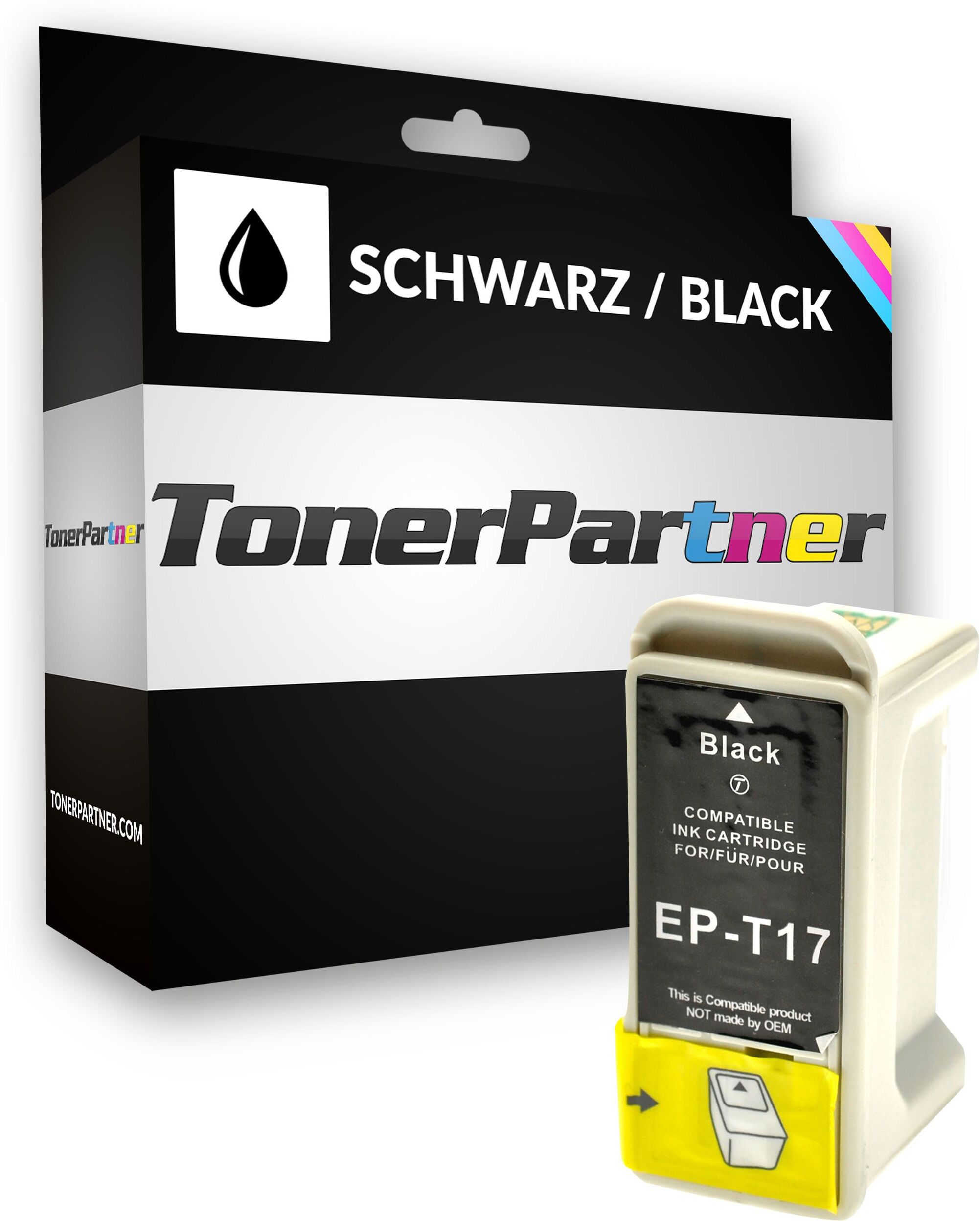 TonerPartner Kompatibel zu Epson C 13 T 01740110 / T017 Tintenpatrone schwarz, 540 Seiten, 1,09 Rp pro Seite, Inhalt: 12 ml von TonerPartner