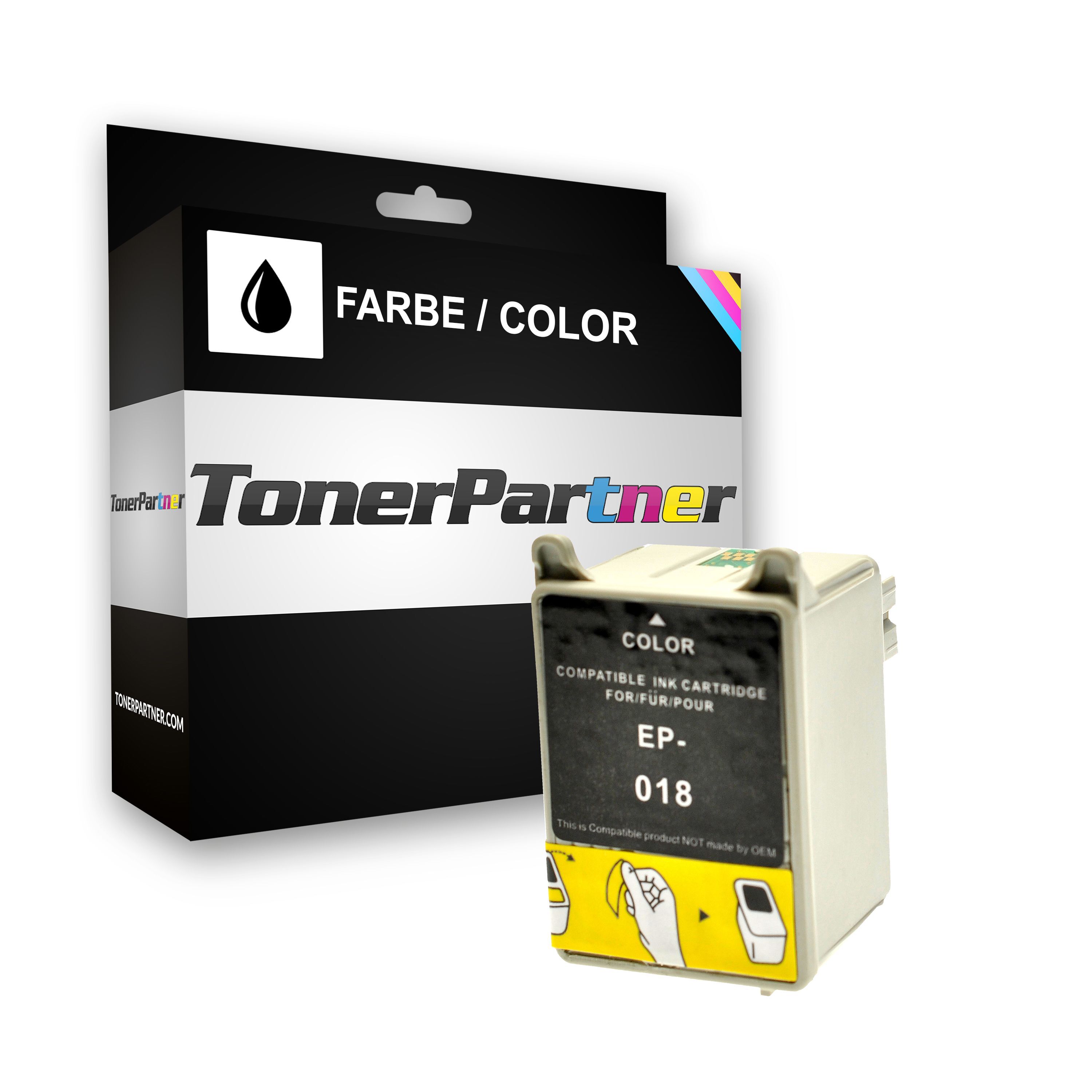 TonerPartner Kompatibel zu Epson Stylus Color 777 IPAQ Tintenpatrone (T018 / C 13 T 01840110) farbe, 300 Seiten, 2,4 Rp pro Seite, Inhalt: 24 ml von TonerPartner