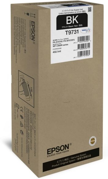 Epson Original Epson WorkForce Pro WF-C 860 Series Tintenpatrone (T9731 / C 13 T 973100) schwarz, 22.500 Seiten, 0,45 Rp pro Seite, Inhalt: 402 ml