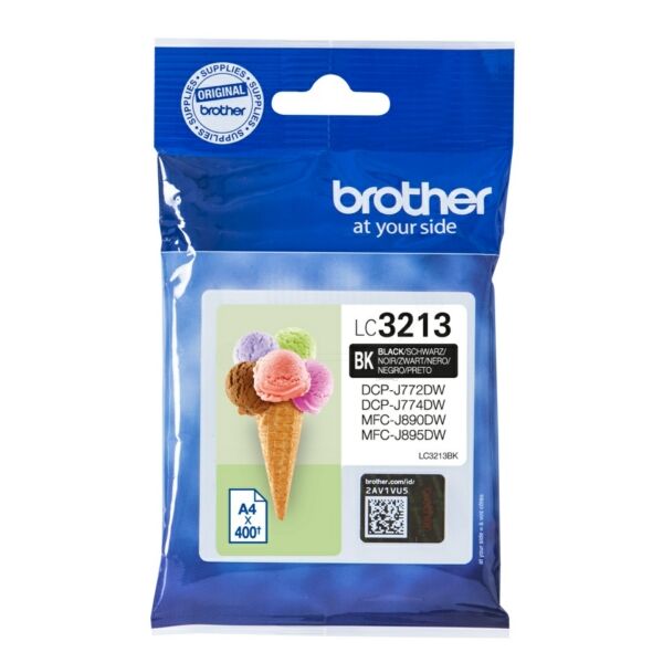 Brother Original Brother LC-3213 BK Tintenpatrone schwarz, 400 Seiten, 3,83 Rp pro Seite - ersetzt Brother LC3213BK Druckerpatrone