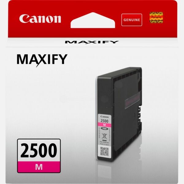 Canon Original Canon Maxify MB 5455 Tintenpatrone (PGI-2500 M / 9302 B 001) magenta, 700 Seiten, 2,54 Rp pro Seite, Inhalt: 9 ml