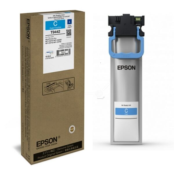 Epson Original Epson WorkForce WF-C 5215 DW Tintenpatrone (T9442 / C 13 T 944240) cyan, 3.000 Seiten, 1,79 Rp pro Seite, Inhalt: 19 ml