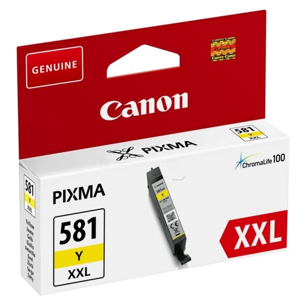 Canon Original Canon Pixma TS 9540 Tintenpatrone (CLI-581 YXXL / 1997 C 001) gelb, 825 Seiten, 2,53 Rp pro Seite, Inhalt: 11 ml