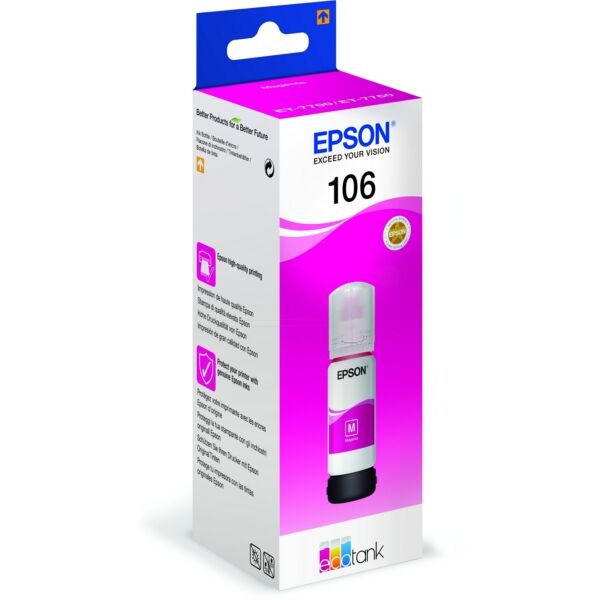 Epson Original Epson EcoTank L 7160 Tintenpatrone (106 / C 13 T 00R340) magenta, 5.000 Seiten, 0,24 Rp pro Seite, Inhalt: 70 ml