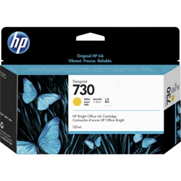 HP Original HP DesignJet T 1700 PS Tintenpatrone (730 / P2V64A) gelb, Inhalt: 130 ml - ersetzt Druckerpatrone 730 / P2V64A für HP DesignJet T 1700PS