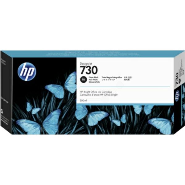 HP Original HP DesignJet T 1700 Tintenpatrone (730 / P2V73A) photoschwarz, Inhalt: 300 ml - ersetzt Druckerpatrone 730 / P2V73A für HP DesignJet T1700