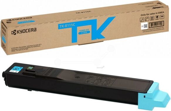 Kyocera Original Kyocera 1T02P3CNL0 / TK-8115 C Toner cyan, 6.000 Seiten, 1,28 Rp pro Seite - ersetzt Kyocera 1T02P3CNL0 / TK8115C Tonerkartusche