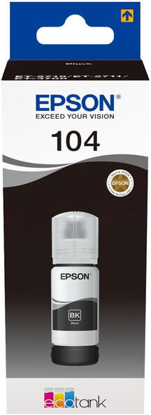 Epson Original Epson EcoTank ET-2820 Tintenpatrone (104 / C 13 T 00P140) schwarz, 4.500 Seiten, 0,2 Rp pro Seite, Inhalt: 65 ml