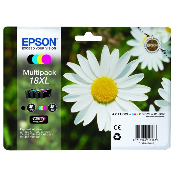 Epson Original Epson Expression Home XP-420 Series Tintenpatrone (18XL / C 13 T 18164511) multicolor Multipack (4 St.)