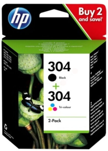 HP Original HP DeskJet 3735 Tintenpatrone (304 / 3JB05AE#301) multicolor Multipack (2 St.), Inhalt: 100 pg + 120 pg